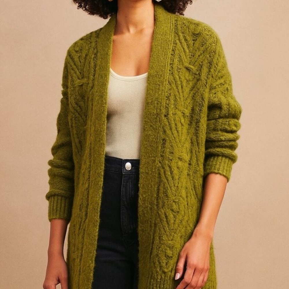 Anthropologie Moss Green Cardigan